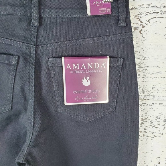 Gloria Vanderbilt Denim Black Amanda The Original Slimming Jeans Size 4 Petite - Picture 6 of 8